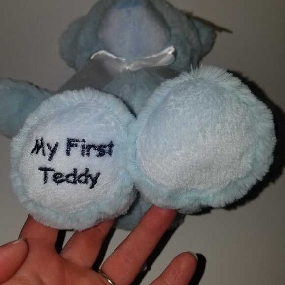 NEW My First Teddy Bear Plush 12" Lovey Toy Baby Boy Blossoms & Buds Evergreen - Picture 3 of 8